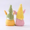 Lapin de pâques Gnome irlandais sans visage lapin nain poupée printemps fête en peluche lapin nains vacances maison Table décoration