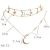 Hängsmycke Halsband Bohemian Pentagram Moon Halsband Personlighet Kvinnor Fashion Simple Clavicle Chain Ankomst Smycken1