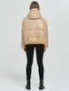 女性の厚い暖かいPUフェイクレザーパディングコート2020冬ジッパーフード付きジャケットパーカー長袖ポケットアウターウェアトップス