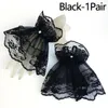 Lady's Fingerless Black Floral Lace Gloves Summer Thin UV-Proof Driving Sexy Short Hollow Women White Bow Party1