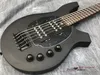 China OEM Electric Bass guitar Bongo Metal Black color 5 Strings HH Active Pickups ACTIVE ELECTRONICS free shipping