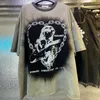 Hommes T Shirt Hip Hop Sombre Streetwear Tie dye Tshirt Imprimer Harajuku D'été À Manches Courtes T-Shirt Coton Tops Tees Oversize 220312