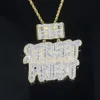 IFED OUT FEMMES Hommes Full Cubic Zircon Pavé Argent Color Color Lettre Stetet Pkies Charm Pendentif Collier pour Punk Hip Hop Bijoux en gros