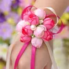 Artificial Rose Bride Wrist Flowers Bridesmaid Sisters hand flowers For Wedding Party Decoration Bridal Prom