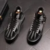 New style Luxury Men's High Hip-Hop Casual Shoes Men Black Fashion rhinestone Italy Fashion Dress Shoe leisure Driving Loafers