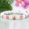 MG1093 Matted Rose Quarz Howlite Armband Essential Oil Diffuser Armband Lava Stone Energy Protection Armband Aromaterapy Anxie2647430