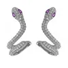 Diamond zirconia stylish animal snake earrings designer fashion stud earrings jewelry for woman girls gifts silver post with box