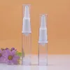 20 piezas botellas de bomba sin aire embalaje pequeño plástico transparente pluma para crema de ojos con cabezal de masaje de frotis Mini botella vacía muestra 5ml 10ml