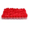 Hurtownie 81 sztuk / Box Handmade Rose Soap Sztuczne Suszone Kwiaty Matki Day Ślub Walentynki Boże Narodzenie Dekoracja Prezentowa Dla Domu