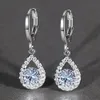 Tear drop diamond earrings Cubic zirconia dangle ear rings women fashion jewelry will and sandy gift