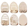 Wood Products Easter Decoration Egg Pendant Family Party Props Home Decoration Children's Hand Painted Wood Chip CCB13420