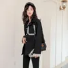 Jacke Weibliche Schwarz Shiny 2020 Neue Stil Spitze Koreanische Lose Kleine Duft Stil Damen Wilden Design Frühling Herbst Spitze Top
