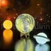 Drop 3D Printing Lampa Earth ładowna planeta nocna światło do dekoracji sypialni jako galaktyka lampa dziecięca prezent 201028