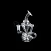 New Recycler Glass Water Pipes Two Styles Clear Thick Glass Dab Rigs Water Bongs Beaker Bong Heady Oil Rigs For Dab Smoking Tobacco