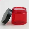 50 x 60 g Refillerbar resa Röd Pet Cream Bottle Björn 2oz Kosmetisk Förpackning Med Plastlock Vit Svart Clear Capgood Quality