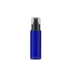 Kosmetische blaue Flasche aus Kunststoff mit flacher Schulter, PET, schwarze Spary-Presspumpe mit Deckel, leer, tragbar, nachfüllbar, Verpackungsbehälter 100 ml, 200 ml, 250 ml