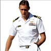 الصيف الولايات المتحدة البحرية الأبيض قصيرة الأكمام قميص موحدة + سروال الولايات المتحدة البحرية البحرية الطاقم الأبيض موحدة الفاخرة سفينة كروز كابتن سهرة الدعاوى