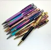 Fashion Design Creative Crystal Diamond Ballpoint Pens Stationery Ballpen Stylus Touch Pen 14 Colors Oily Black Refill