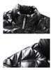 Dunjacka för män vinter Parka Pocket 3D Metall Triangel Mönsterdekoration Ytterkläder bokstavsmönster Högkvalitativ friluftskläder väst