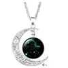 Vintage Moon Phase Pendant Halsband Starry Sky Moon Face Outer Space Dark Universe Starry Camo Gemstone Pendants Halsband 7er8m
