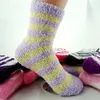 Wholesale- 1pair New Lady Gift Soft Floor Home Women Bed Socks Stripe Fluffy Warm Winter Thick Candy Color Casual Socks Winter
