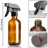 4 Pack 250ml Empty Amber Glass Spray Bottle with Trigger Sprayer Chalkboard Label Storage Cap for Essential Oil Homemade Cleaner 201012