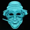Maschera di Halloween con suono unico LED EL Night Light Maschera Cosplay per Festival Party Costume T200907