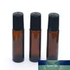 3 pcs 10ml Rolo de garrafa de vidro âmbar na garrafa de óleo essencial de perfume vazio 10ml roll-on frasco rápido transporte rápido