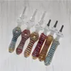 20pcs glass nectar hookahs concentrate smoke pipe with 10mm GR2 Titanium Tip& quartz tips dab straw Oil Rigs DHL