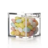 Små Mat-Grade Transparent Plast Candy Box Flip Square Biscuit Snack Cookies Storage