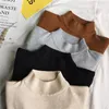 Jesień Męska Pół Turtleneck Solidny Sweter Gwintowany Ogień Slim Moda Nosić Top Długi Rękaw Stretch Knitted Boże Narodzenie Pullover1