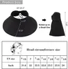 Breda randen hattar 2022 Kvinnor rullar upp Sun Visor Straw Hat Summer Foldble Packable UV Protection Cap for Beach Travel Bonnet Elob22