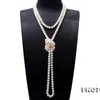 JYX Pearl Sweater Necklaces Long Round Natural White 89mm Natural Freshwater Pearl Necklace Endless charm necklace 328 2011045354922