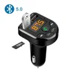 E5 CAR BLUETOOTH 5 0 FM MP3プレーヤートランスミッターワイヤレスハンドオーディオレシーバーTF 3 1A USB Fast Charger Car Accessories1271E