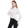 Casual Langarm Vögel Gedruckt Lose Shirts Frauen Baumwolle Leinen Blusen Tops Vintage Streetwear Plus Größe 5XL