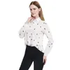 Camicie larghe stampate a maniche lunghe con uccelli casual Camicette in lino di cotone da donna Top Streetwear vintage Taglie forti 5XL