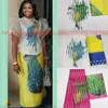 Ghana -stijl satijnen zijden stof met organza African Wax Design J61785 T2008171307295