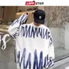 Mężczyźni Lappster Koreańskie swetry Pullovers Mens Streetwear Fashions Knitle Sweater Autumn Oversised Tops 201022 S