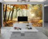 Papier peint Mural 3d moderne, paysage d'automne doré, papier peint Photo 3D personnalisé, décoration de maison