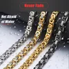 Chains Davieslee Necklace For Men Flat Byzantine Link Silver Black Gold Chain Stainless Steel Wholesale Vintage Jewelry 6/8/11mm LKNM221