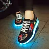 JawayKids 11 couleurs led chaussures lumineuses amoureux chaussures led pour garçons filles unisexe baskets lumineuses usb lumière lumineuse baskets enfants LJ201203