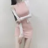 Günlük Elbiseler Womengaga 2021 Kore kadın Seksi Pembe Kız Kadın Tankı Mini Elbise Yelek Halter Olgun Sevimli Loli Kawaii T7N7