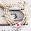 Hot Selling Planetary Heavy Industries Three-layer Pearl Necklace Female Full Diamond Satellite Clavicle Chain Retro Necklace Bridal Wedding