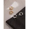 Yhpup Fashion Letter Small B Chunky Hoop Earrings for Women Simple Metal 14 K Copper Trendy Earrings Boucle D'Oreille Femme