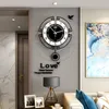 2020 Swing Acrylic Quartz Silent Wall Clock With Wall Stickers Modern Design Pendulum Watch Clocks Living Room Home Decoration LJ200827