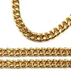 De calidad superior 22cm / 55cm / 75cm de largo cubana Enlace Miami cadena de Hiphop de oro color plateado Declaración de moda hombre collar de la joyería