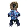 Pineocus con cappuccio caldo inverno spessore vestiti per cani da compagnia gatti cuccioli cani cappotto giacche con motivo floreale da SXL 201102