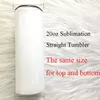 20oz Blank Sublimation Coating for Heat Transfer Skinny Tumbler Stainless Steel Stright Tumblers DIY Christmas Gift
