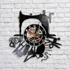 ミシンアートホビークラフトルーム装飾ビニールレコード時計美しい壁サイン服デザイナーLJ201204