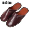 Mntrerm Men Slippers Spring And Autumn Genuine Leather Home Indoor Non Slip Thermal Slippers Outside Home Shoes Y200107